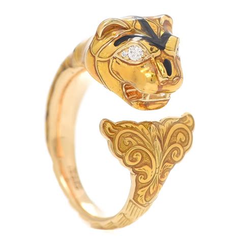 6 3 4 red enamel tiger gucci|GUCCI 18K Yellow Gold Diamond Enamel Le Marche Des .